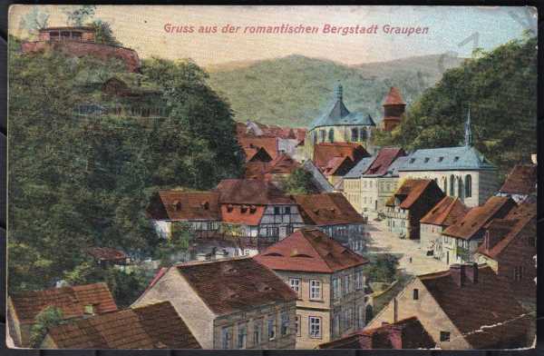  - Horní Město (Bergstadt), Bruntál, barevná, kolorovaná, částečný záběr