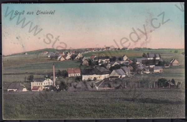  - Mníšek (Einsiedel), Liberec, barevná, kolorovaná, celkový pohled