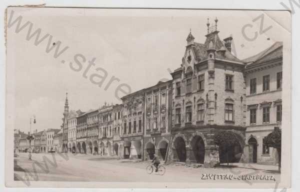  - Svitavy (Zwittau), náměstí, bicykl, Bromografia