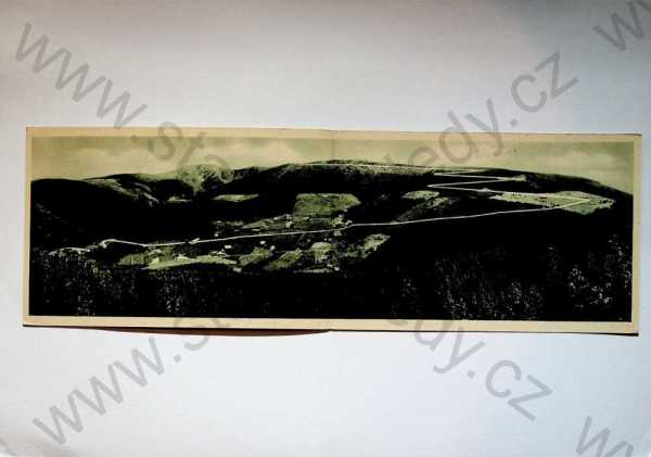  - Mísečky - rozkládací pohlednice, celkový pohled, horská silnice T. G. Masaryka
