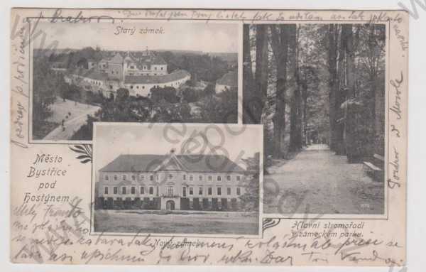  - Bystřice pod Hostýnem (Kroměříž), více záběrů, zámek, alej, DA