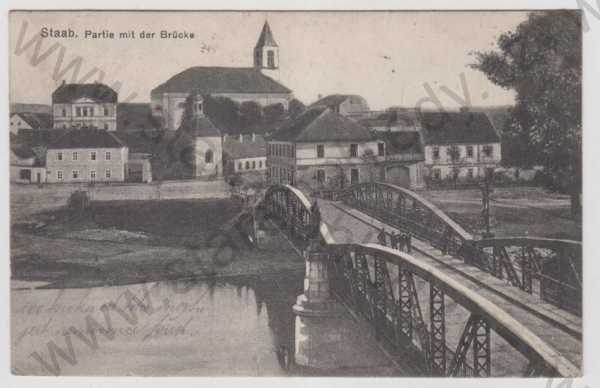  - Stod (Staab) - Plzeň - jih, část města, most, řeka, partie