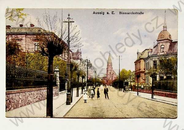  - Ústí nad Labem - Bismarckstrasse (Bismarckova ulice), kostel, kolorovaná