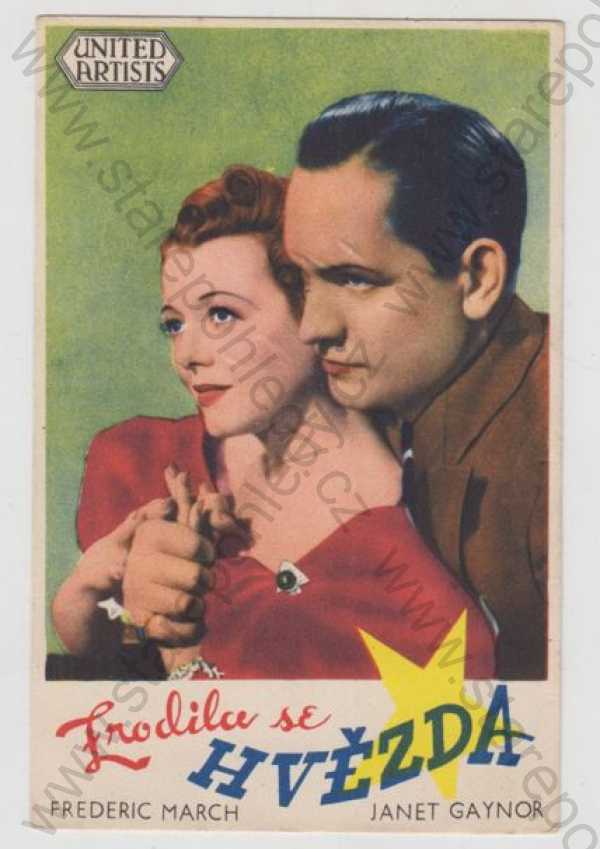  - Herci, herečky, Federic March, Janet Gaynor, Zrodila se hvězda, kolorovaná