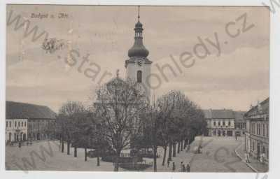  - Budyně nad Ohří (Litoměřice), náměstí, kostel