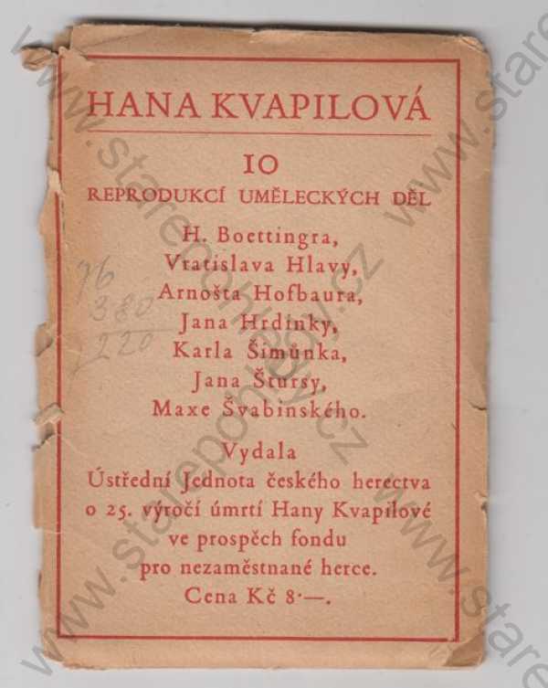  - Album Hana Kvapilová - reprodukce uměleckých děl, 10 pohlednic
