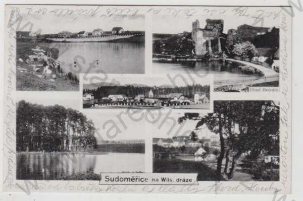  - Sudoměřice (Tábor), více záběrů, řeka, Hrad Borotín, částečný záběr města
