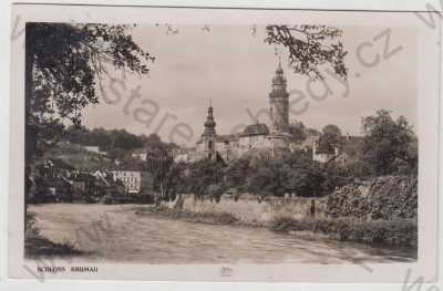  - Český Krumlov (Krummau), zámek, řeka, částečný záběr města, foto J. Wolf