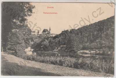  - Znojmo (Znaim), částečný záběr města, Rabensteintal, řeka