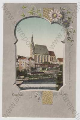  - Český Krumlov (Krummau), kostel, kolorovaná, koláž, DA