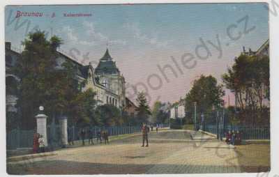  - Broumov (Braunau) - Náchod, pohled ulicí, kolorovaná