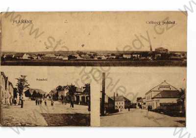  - Plaňany, Kolín, více záběrů, celkový pohled, náměstí, pohled ulicí