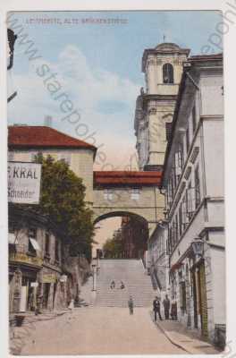  - Litoměřice - kostel, schody, kolorovaná