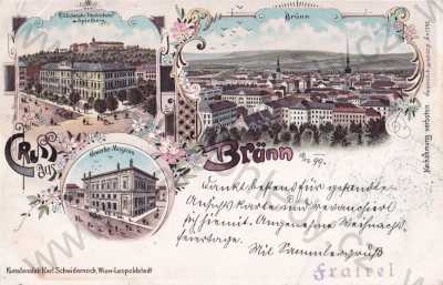  - Brno Brünn, celkový pohled, náměstí, muzeum, barevná, DA