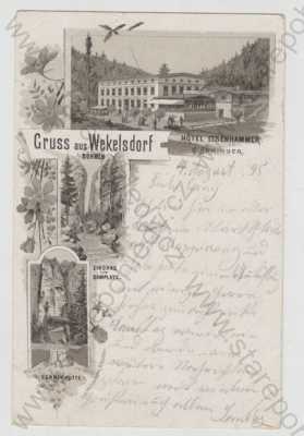  - Teplice nad Metují (Wekelsdorf) - Náchod, více záběrů, hotel, skála, koláž, DA