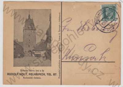 - Pelhřimov, Dolní brána, Rudolf Holý, Koloniál - železo, reklama