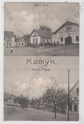  - Kamýk (Praha - západ), více záběrů, střed obce, partie, kaple