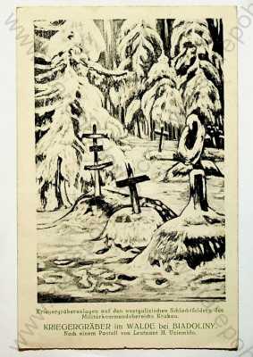  - Polsko - Biadoliny - hroby vojáků v zasněženém lese
