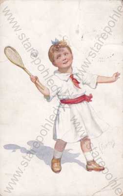  - Děti, tenis, kresba barevná