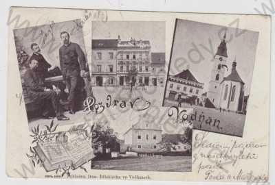  - Vodňany (Strakonice), více záběrů, kostel, částečný záběr města, koláž, DA