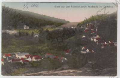  - Kundratice (Kundratitz) - Litoměřice, celkový pohled, kolorovaná