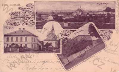  - Bedihošť Vejšovice Prostějov škola, zámek, kostel