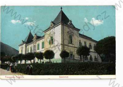  - Trenčianské Teplice, Trenčín, částečný záběr města, sanatorium