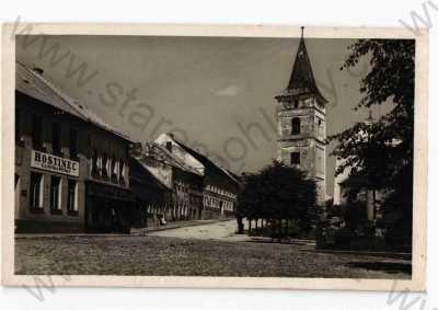 - Černovice u Tábora, Pelhřimov, náměstí, obchody, Foto-fon