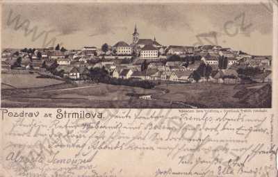  - Strmilov Jindřichův Hradec, celkový pohled, kresba, DA