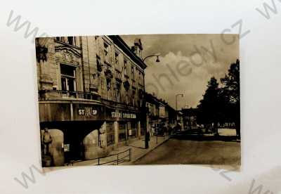  - Benešov u Prahy - pohled ulicí, Státní spořitelna, Orbis