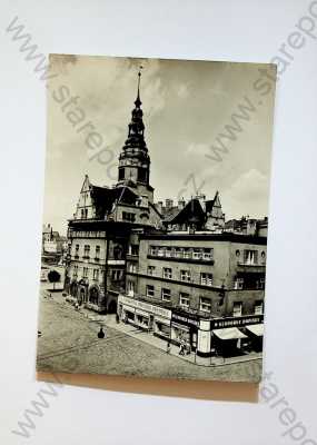  - Opava - náměstí 1. Máje, kostel, prodejny, Orbis