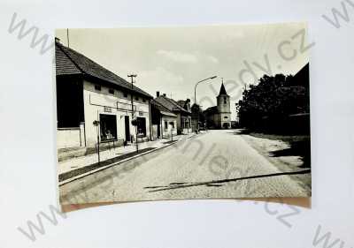  - Libice nad Cidlinou - pohled ulicí, kostel, Orbis