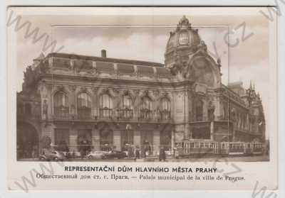  - Obecní dům (Praha 1), celkový pohled, leporelo, automobil, Fototypia-Vyškov