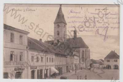  - Vodňany (Strakonice), část náměstí, kostel, DA