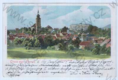  - Mimoň (Niemes), Česká Lípa, celkový pohled, barevná, DA
