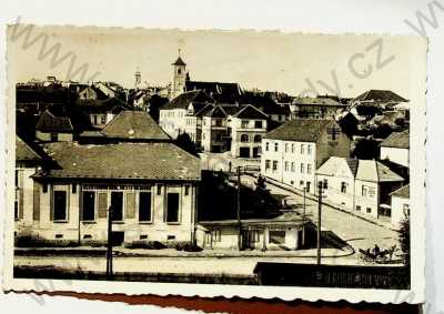  - Uherský Brod - pohled ulicí, real foto, povoz, koně
