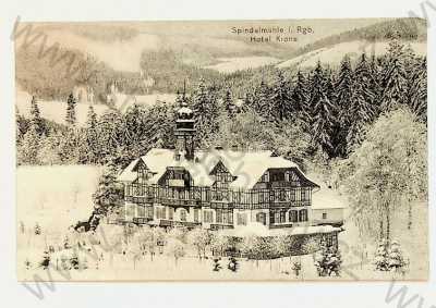  - Krkonoše - Špindlerův Mlýn - hotel Krone, zimní motiv