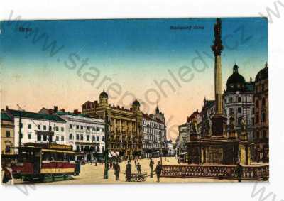  - Brno, náměstí, tramvaj, Mariánský sloup