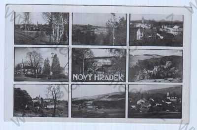  - Nový Hrádek (Náchod), více záběrů, kostel, celkový pohled, částečný záběr města, pohled na město z výšky, zřícenina hradu