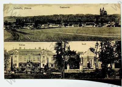  - Lechovice (Lechwitz) - celkový pohled, zámek, hrobka, více záběrů