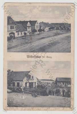  - Vysočany (Wissotschan) - Louny, více záběrů, náměstí, část města, Žatec