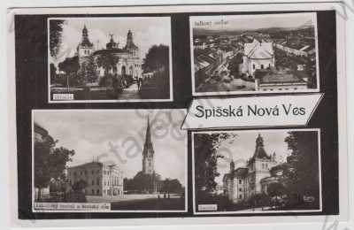  - Slovensko, Spišská Nová Ves, více záběrů, divadlo, celkový pohled, kostel, městský dům, Reduta