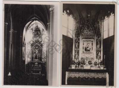  - 2x Vyšší Brod (Český Krumlov), Klášter Cisterciáků, interiér, Hlavní oltář, -oltář s Madonou vyšebrodskou