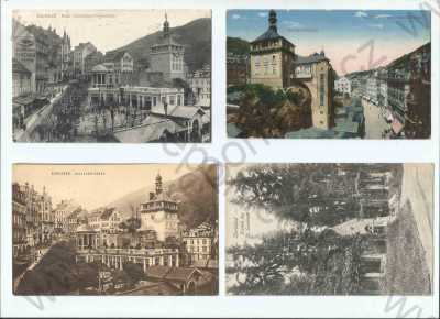  - 4x Karlovy Vary, St. Leonhardt, kolonáda, pohled ulicí..