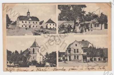 - Výmyslice (Vémyslice), Znojmo, více záběrů, radnice, obchod, kostel, vila