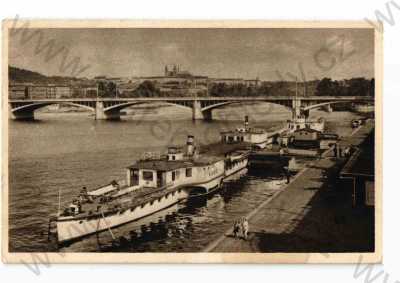  - Palacký most, Praha 1, přístav, loď, ORBIS