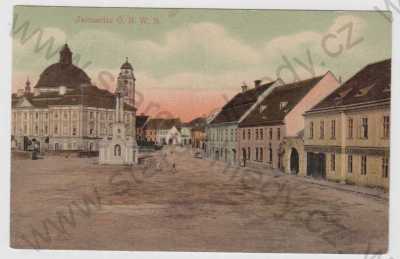  - Jaroměřice nad Rokytnou (Jarmeritz) - Třebíč, náměstí, kostel, kolorovaná