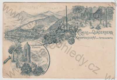  - Stoliční hora (Quaderberg) - Děčín,  Vorläufer, více záběrů, Císařská vyhlídka, sloup, Leopoldshöhe, kresba, koláž, DA, 