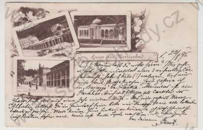 - Mariánské lázně (Marienbad) - Cheb, více záběrů, lázně, kolonáda, koláž, DA