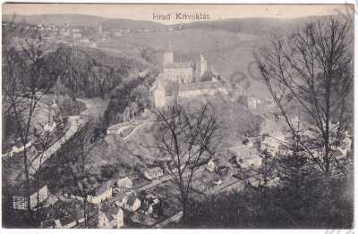  - Křivoklát - hrad, celkový pohled, razítko